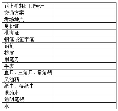 2017年湖北公務員考試筆試必備物品清單